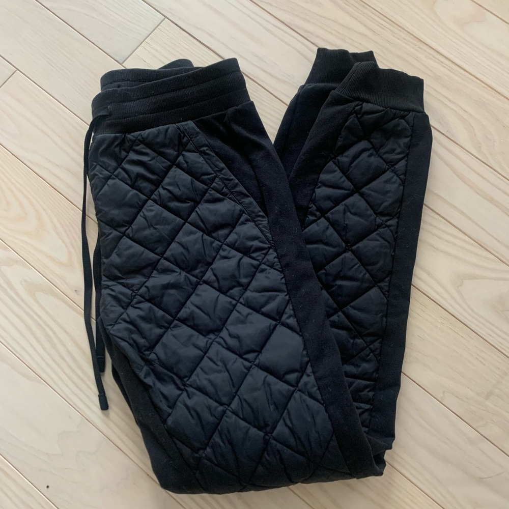High waist moto puffer pants